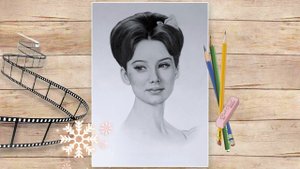 Наташа Ростова - портрет карандашами