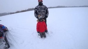 Детский снегоход, выезд в выходной.