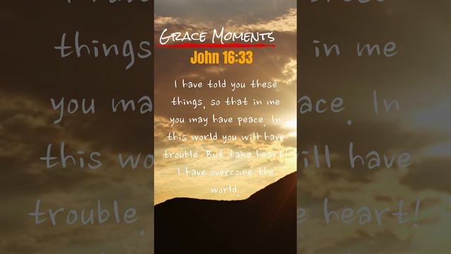 Grace Moments #46 - John 16:33 #bibleverse  #John 16:33