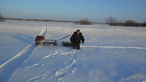 Мотобуксировщик на деревянных склизах. Часть 3 - Испытания