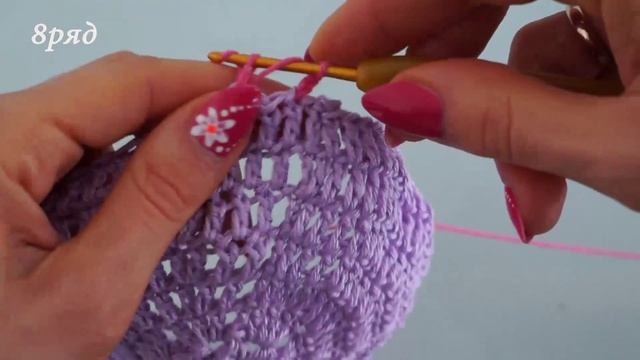 Детская шапочка крючком. 6месяцев-1год