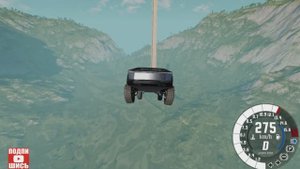 BeamNG Drive Спуск по рампе без тормозов на автомобиле! (Tesla CyberTruck) Мод патруль!
