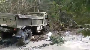 Первый выезд второго собранного мотора  M123 на Unimog 404