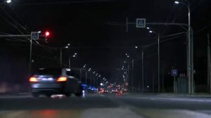 Мерседес ночью на улице