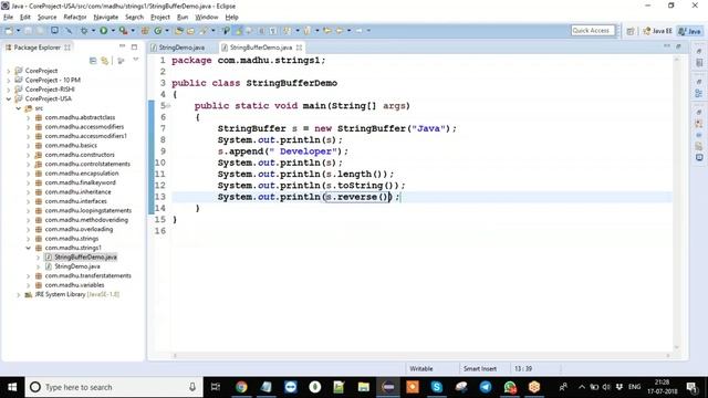 String StringBuffer StringBuilder StringTokenizer смотреть онлайн