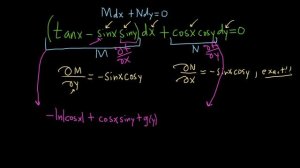 Exact Differential Equation (tan(x) - sin(x)sin(y))dx + cos(x)cos(y)dy = 0