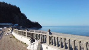 Ольгинка. Реконструкция набережной. Пляж и море.