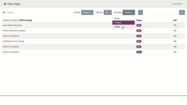 Project Task Issue Tracking - Portal Odoo смотреть онлайн