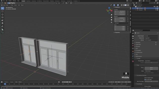 Экстерьер в Blender. Часть 3. Окна, двери, ступени.