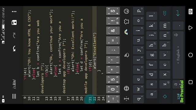 I know about you-only alert & confirm box coding simple Javascript (full code in mobile phone)