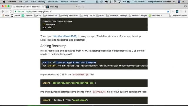 Installing React Bootstrap Tutorial смотреть онлайн