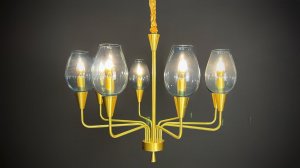 Подвесная дизайнерская люстра Viola 8 Синий от ImperiumLoft