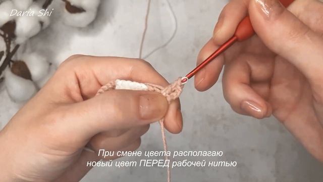Жаккард крючком столбиками с накидом / Tapestry crochet - double crochet stitches (ENG SUB)