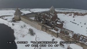 г.Шлиссельбург, крепость "Орешек" с высоты птичьего полета