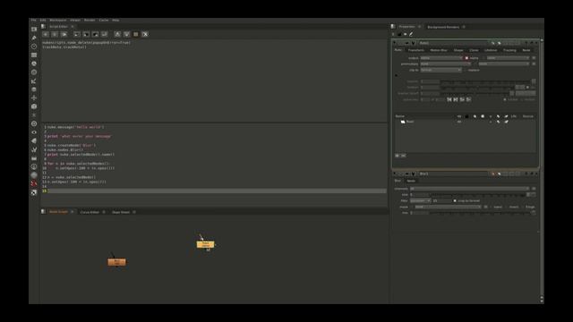 python scripting for foundry Nuke ; lesson - 01. Simple scripts.