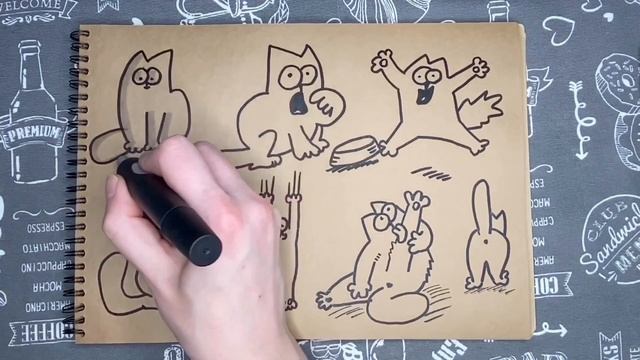 Как нарисовать кота Саймона | How to draw Simon's cat смотреть онлайн