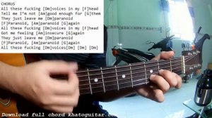 PALAYE ROYALE - Paranoid | Beat Guitar Karaoke