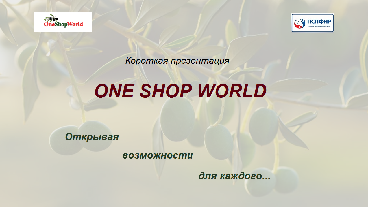 Короткая презентация. A-one презентация. One shop World. Презентации шоп. Ваншоп ворлд
