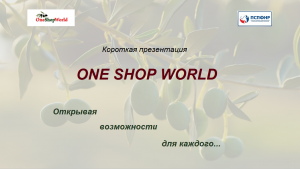 Короткая презентация One Shop World
