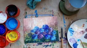 ГОРТЕНЗИИ |Акрил и мастихин?