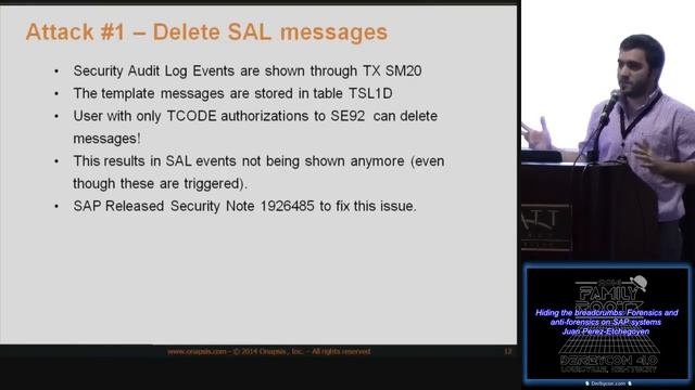 t508 Hiding the breadcrumbs Forensics and anti forensics on SAP systems Juan Perez Etchegoyen смотреть онлайн