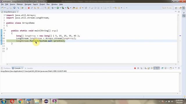 How to use stream(long[] array) method of Java.util.Arrays Class? смотреть онлайн