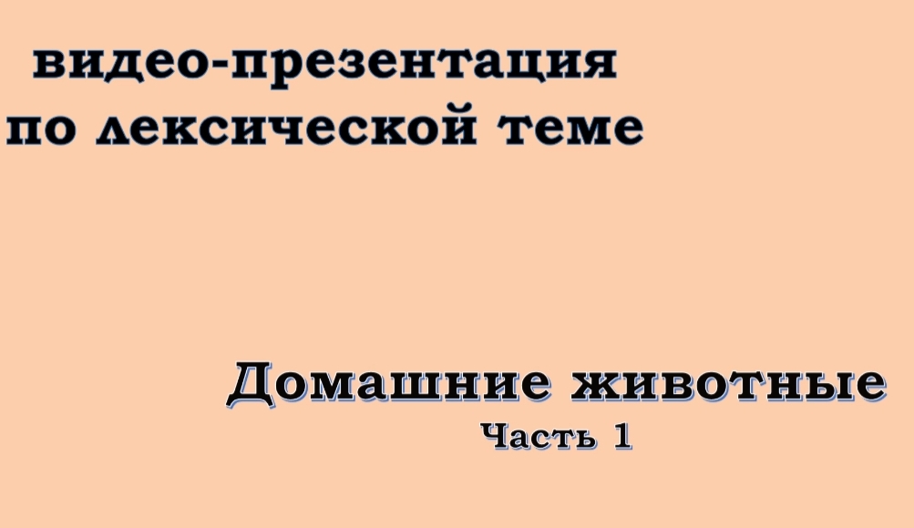 Домашние животные. Часть 1.