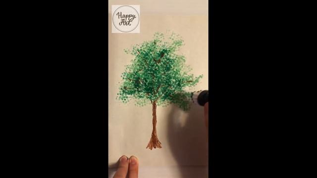 Видеоурок "Дерево ватными палочками" смотреть онлайн