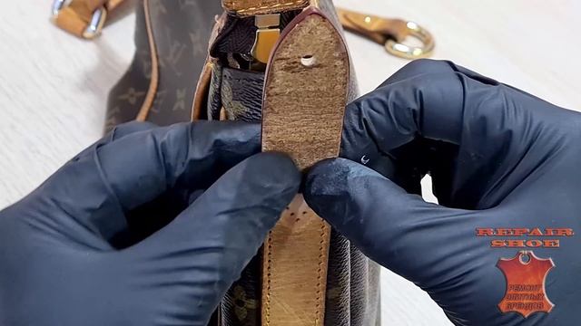 ASMR Repair a leather bag Louis Vuitton restoration смотреть онлайн