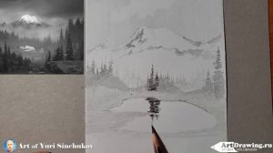 как нарисовать пейзаж how to draw a landscape