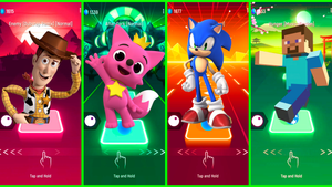 Toy Story Sheriff Woody VS Pinkfong VS Sonic Prime VS Minecraft Coffin Dance EDM Rush Tiles Hop