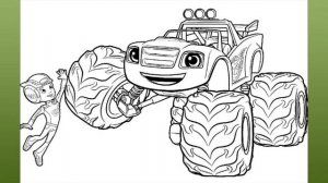 Игра Вспыш и чудо машинки. Раскраска.  Blaze and the Monster Truck