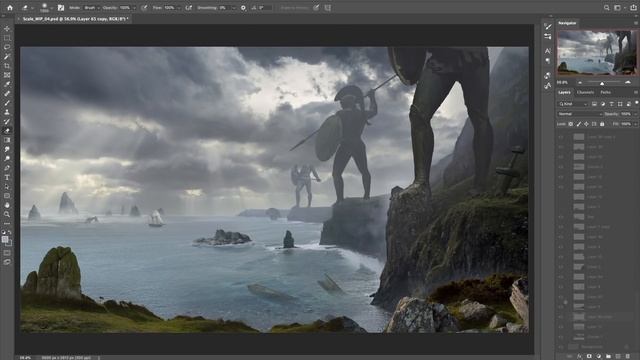 Create an EPIC FANTASY LANDSCAPE in Photoshop! смотреть онлайн