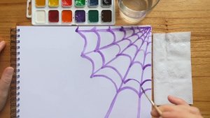 Как нарисовать ПАУТИНУ и ПАУКА