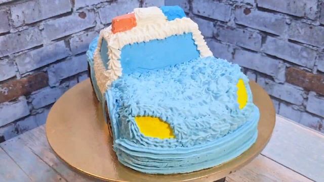 Оформление торта всего одной насадкой."Полицейская машина"? #оформлениеторта смотреть онлайн