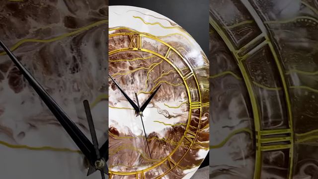 DIY resin art CLOCK. White and brown #diy #epoxy_resin #resin_art #epoxy #epoxyresin #epoxy_clock смотреть онлайн