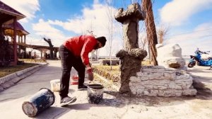 ☝️Как сделать парковый фонарь из Арт бетона в виде колонны.?.