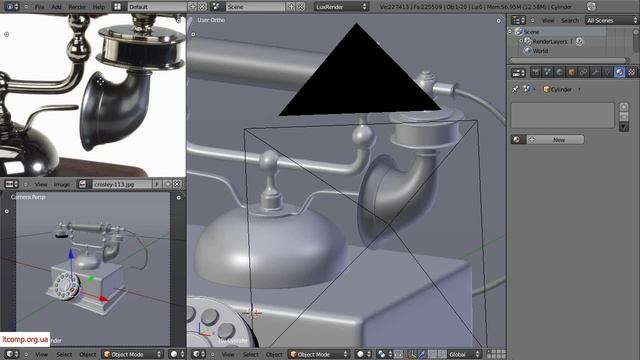 Видеоурок по Blender 2.5. Моделлинг телефона. Часть 2.