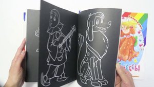 Книга-раскраска на черных листах, с цветными мелками 6 шт. "Любимые мультфильмы", издательство АСТ