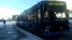 Автобус маршрута Т63 на остановке «138-й квартал Выхино».  17 января 2021