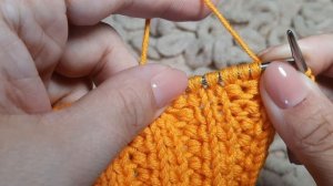 Простая фактурная резинка 2х2! Просто меняем провязывание лицевой петли в резинке.