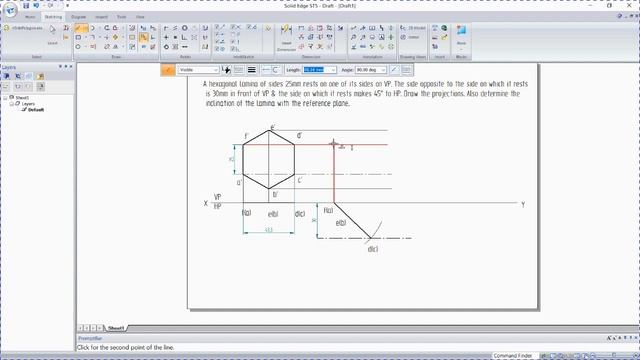 CAED LAB | EGDL LAB DEMO | DRAFTING PROJECTION OF HEXAGONAL PLANES IN SOLID EDGE смотреть онлайн