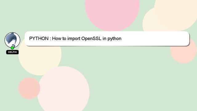 PYTHON : How to import OpenSSL in python смотреть онлайн