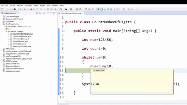 Java Program to Count Number Of Digits in A Number смотреть онлайн