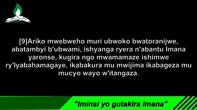 Iminsi yo gutakira Imana.  Hortense Mazimpaka