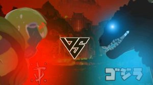 godzilla in hell vs doom guy dc2 poster