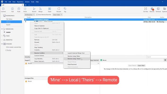 How to resolve git merge conflicts using Source tree and Visual Studio Code ? смотреть онлайн