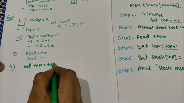 Push operation and it's algorithm in stack | data structure by kailash joshi | easy hindi смотреть онлайн