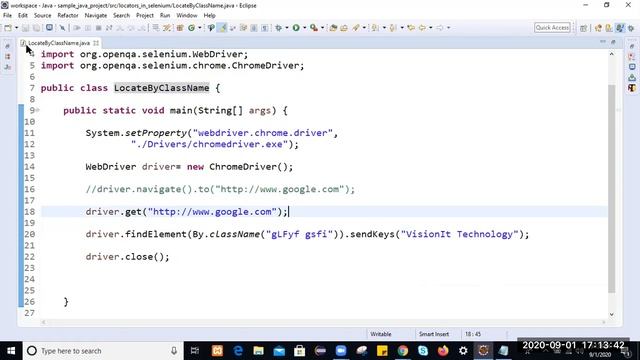 Selenium WebDriver  | Locators | locate web element based on name, classname and id