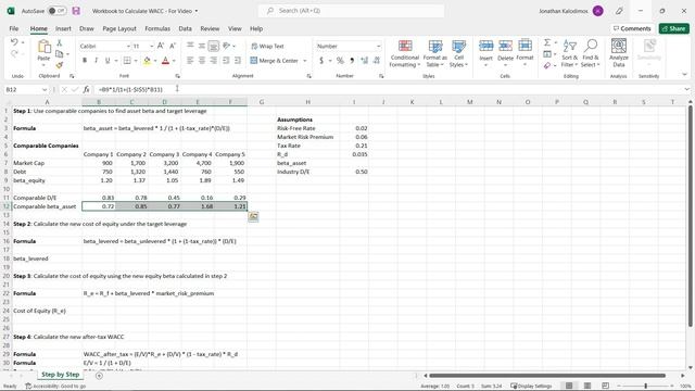 Calculate WACC in Excel Step by Step смотреть онлайн